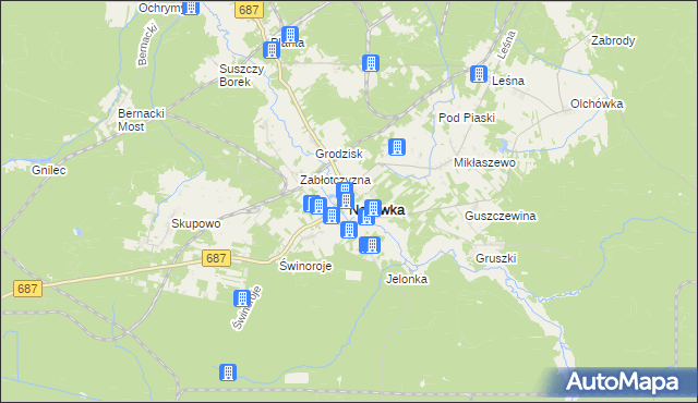 mapa Narewka, Narewka na mapie Targeo