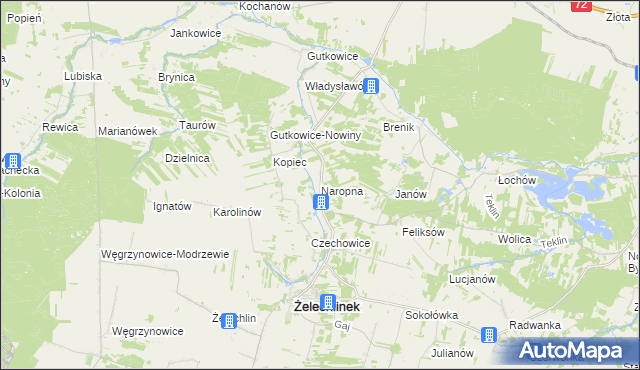mapa Naropna, Naropna na mapie Targeo