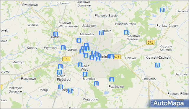 mapa Nasielsk, Nasielsk na mapie Targeo