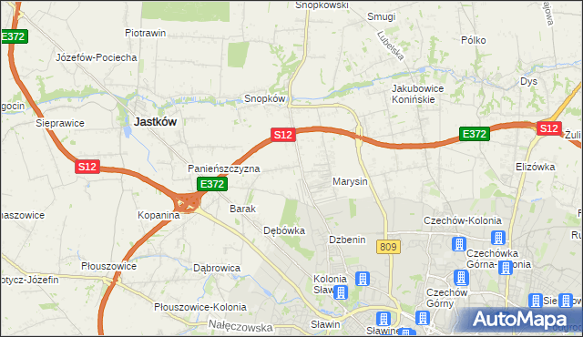 mapa Natalin gmina Jastków, Natalin gmina Jastków na mapie Targeo