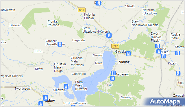mapa Nawóz, Nawóz na mapie Targeo