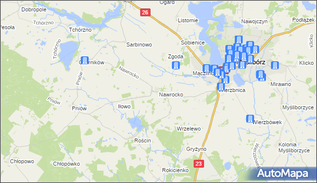 mapa Nawrocko, Nawrocko na mapie Targeo