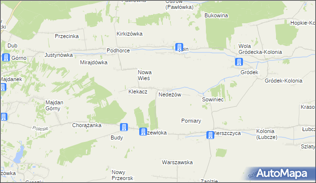 mapa Nedeżów, Nedeżów na mapie Targeo
