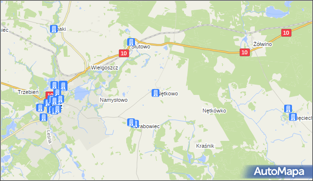 mapa Nętkowo, Nętkowo na mapie Targeo