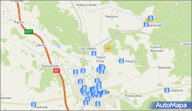 mapa Nibork Drugi, Nibork Drugi na mapie Targeo