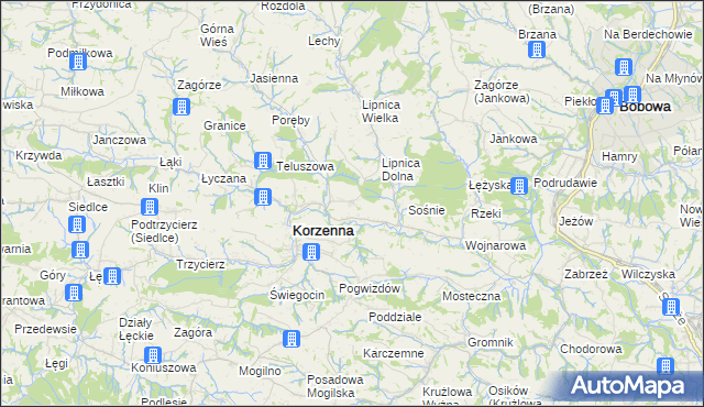 mapa Niecew, Niecew na mapie Targeo