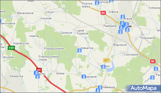 mapa Niekarmia, Niekarmia na mapie Targeo
