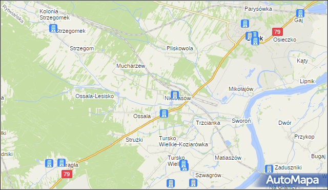 mapa Niekrasów, Niekrasów na mapie Targeo