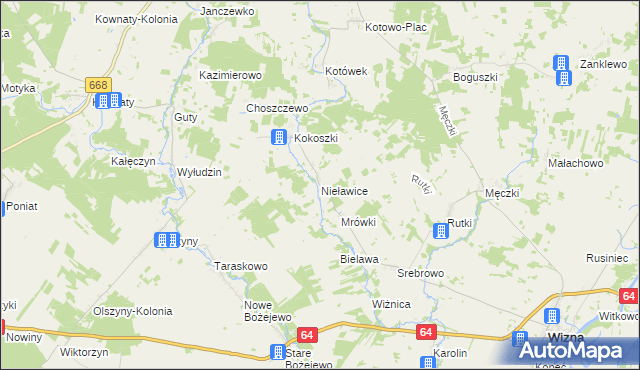 mapa Nieławice, Nieławice na mapie Targeo