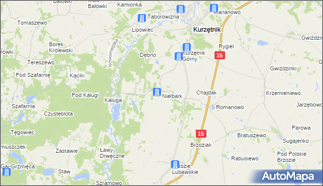 mapa Nielbark, Nielbark na mapie Targeo