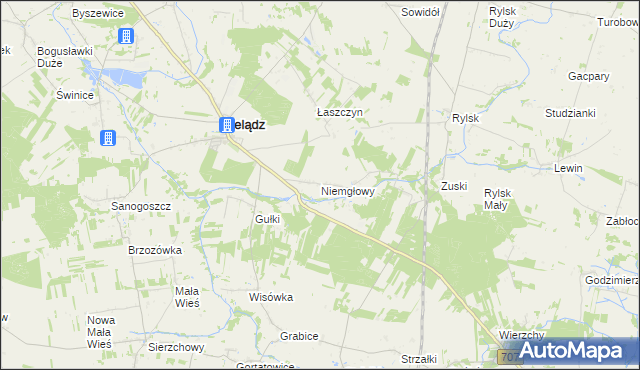 mapa Niemgłowy, Niemgłowy na mapie Targeo