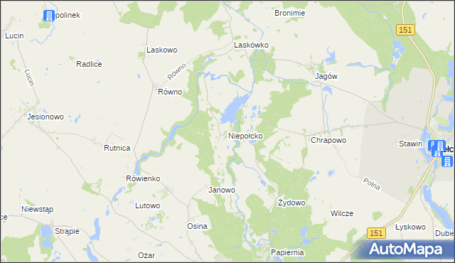 mapa Niepołcko, Niepołcko na mapie Targeo