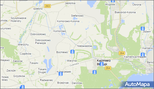 mapa Nieświastów, Nieświastów na mapie Targeo