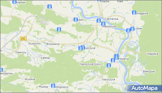 mapa Nieszczyce, Nieszczyce na mapie Targeo