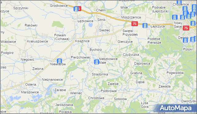 mapa Nieszkowice Małe, Nieszkowice Małe na mapie Targeo