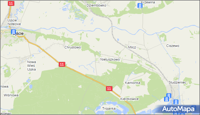 mapa Nietuszkowo, Nietuszkowo na mapie Targeo