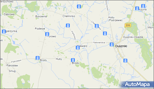 mapa Niewierz gmina Duszniki, Niewierz gmina Duszniki na mapie Targeo
