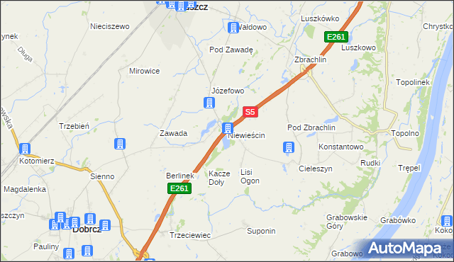 mapa Niewieścin, Niewieścin na mapie Targeo