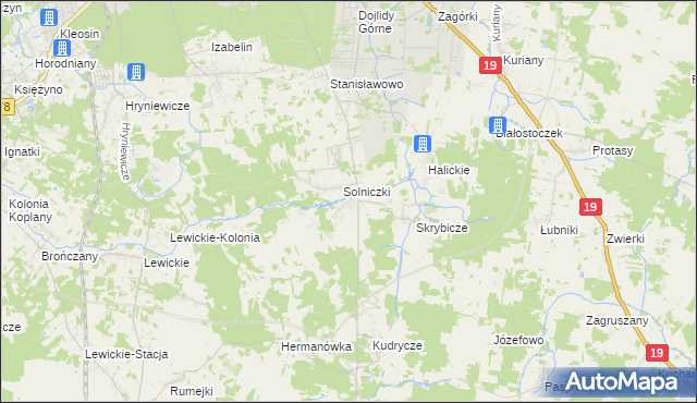 mapa Niewodnica Nargilewska, Niewodnica Nargilewska na mapie Targeo