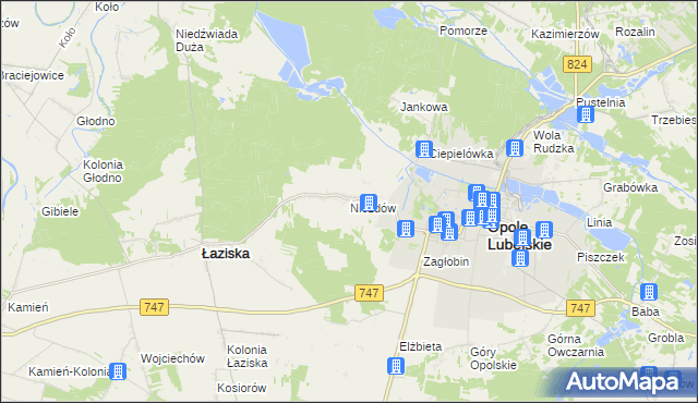 mapa Niezdów gmina Opole Lubelskie, Niezdów gmina Opole Lubelskie na mapie Targeo