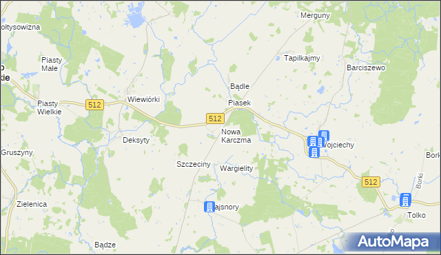 mapa Nowa Karczma gmina Górowo Iławeckie, Nowa Karczma gmina Górowo Iławeckie na mapie Targeo