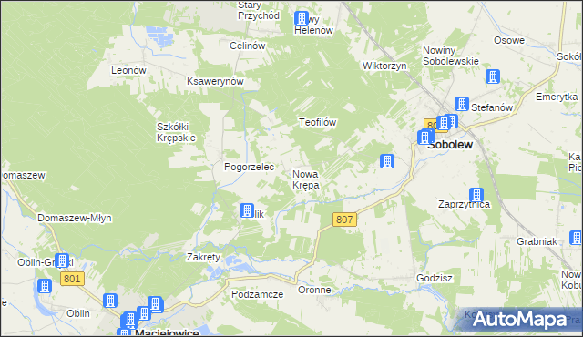 mapa Nowa Krępa, Nowa Krępa na mapie Targeo