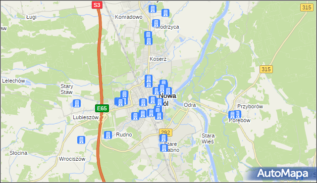 mapa Nowa Sól, Nowa Sól na mapie Targeo