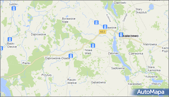 mapa Nowa Wieś gmina Bakałarzewo, Nowa Wieś gmina Bakałarzewo na mapie Targeo