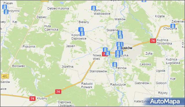 mapa Nowa Wieś gmina Osjaków, Nowa Wieś gmina Osjaków na mapie Targeo