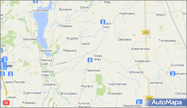 mapa Nowa Wieś gmina Piotrków Kujawski, Nowa Wieś gmina Piotrków Kujawski na mapie Targeo