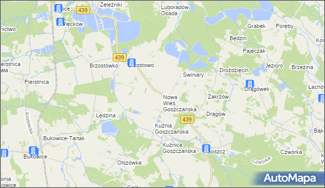 mapa Nowa Wieś Goszczańska, Nowa Wieś Goszczańska na mapie Targeo