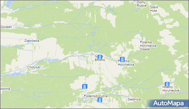 mapa Nowe Brusno, Nowe Brusno na mapie Targeo