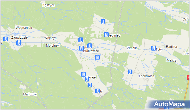 mapa Nowe Budkowice, Nowe Budkowice na mapie Targeo
