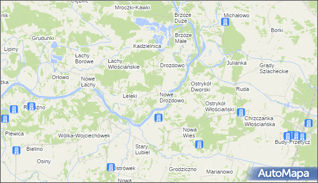 mapa Nowe Drozdowo, Nowe Drozdowo na mapie Targeo