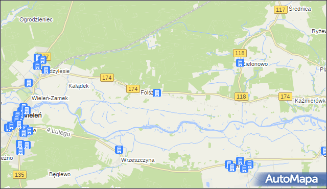 mapa Nowe Dwory gmina Wieleń, Nowe Dwory gmina Wieleń na mapie Targeo