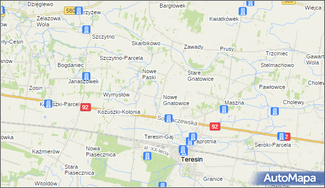 mapa Nowe Gnatowice, Nowe Gnatowice na mapie Targeo