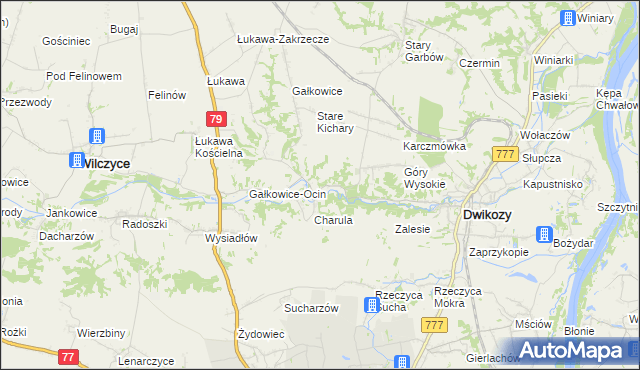 mapa Nowe Kichary, Nowe Kichary na mapie Targeo