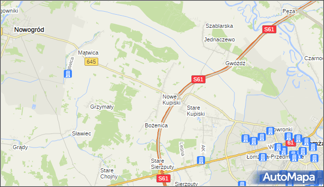mapa Nowe Kupiski, Nowe Kupiski na mapie Targeo