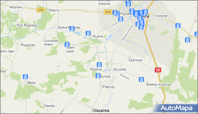 mapa Nowe Łepki, Nowe Łepki na mapie Targeo