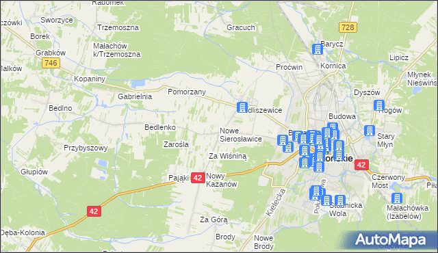 mapa Nowe Sierosławice, Nowe Sierosławice na mapie Targeo