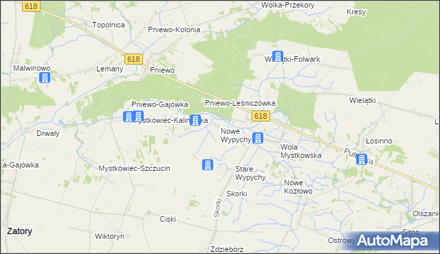 mapa Nowe Wypychy, Nowe Wypychy na mapie Targeo