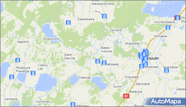 mapa Nowe Załucze, Nowe Załucze na mapie Targeo
