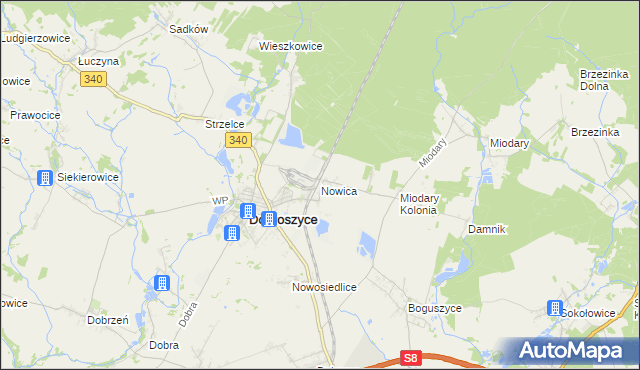 mapa Nowica gmina Dobroszyce, Nowica gmina Dobroszyce na mapie Targeo