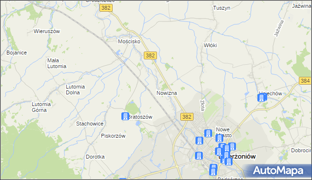 mapa Nowizna gmina Dzierżoniów, Nowizna gmina Dzierżoniów na mapie Targeo