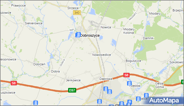mapa Nowosiedlice, Nowosiedlice na mapie Targeo