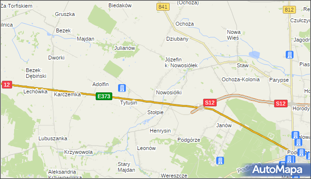 mapa Nowosiółki gmina Chełm, Nowosiółki gmina Chełm na mapie Targeo