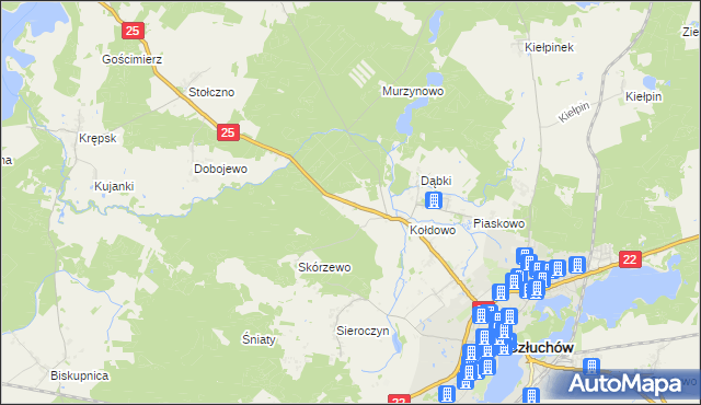 mapa Nowosiółki gmina Człuchów, Nowosiółki gmina Człuchów na mapie Targeo