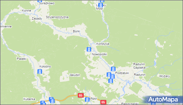 mapa Nowosiółki gmina Gródek, Nowosiółki gmina Gródek na mapie Targeo
