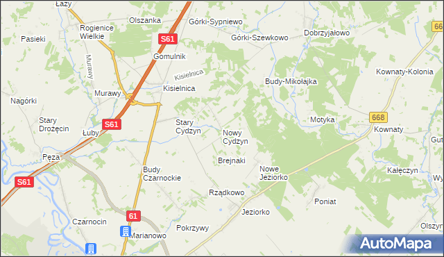 mapa Nowy Cydzyn, Nowy Cydzyn na mapie Targeo