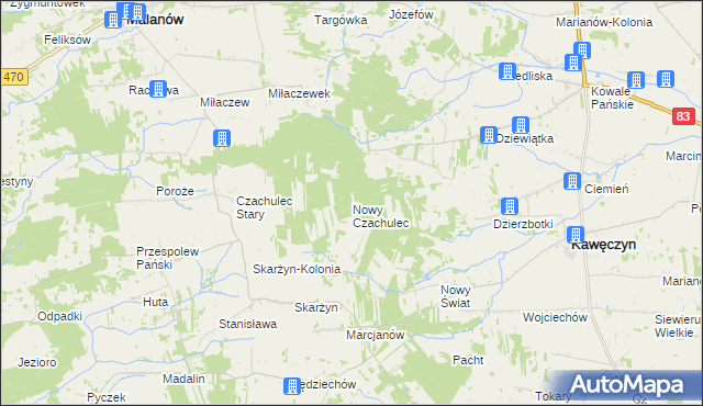 mapa Nowy Czachulec, Nowy Czachulec na mapie Targeo